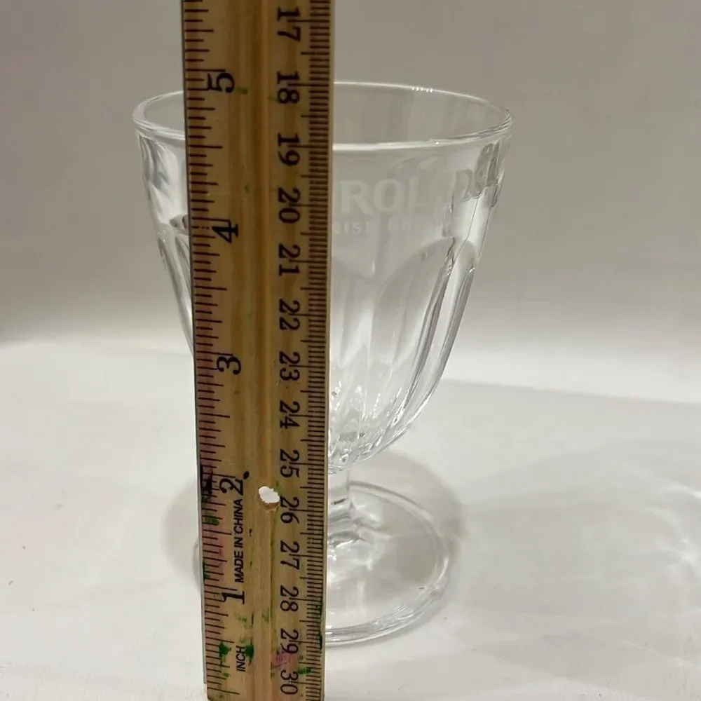 Carolans Irish Cream Whisky Glass Goblet Clear Ribbed Stemmed Drinkware Dining